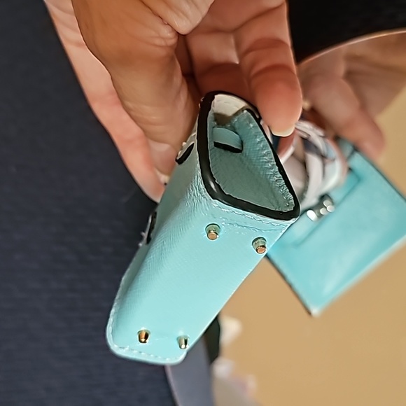 BLUE leather non brand purse accessory NWT - Picture 5 of 6